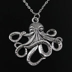 New Fashion Octopus Pendants Round Cross Chain Short Long Mens Womens Silver Color Necklace Jewelry Gift