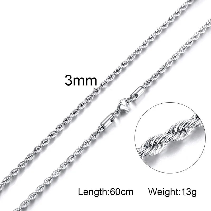 Twisted Wave Rope Chain Necklace — Gold