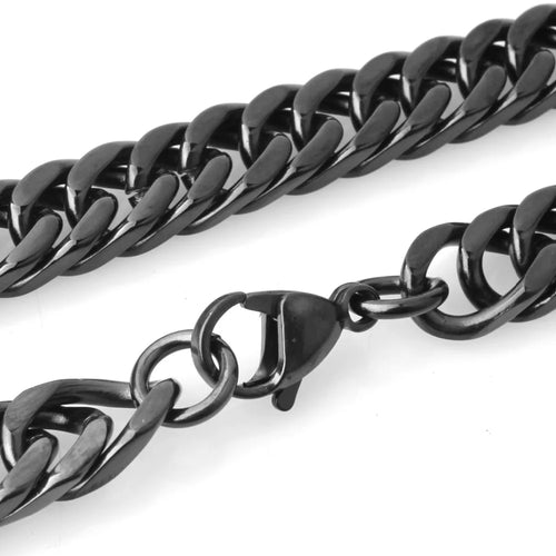 19MM Cuban Black Necklace