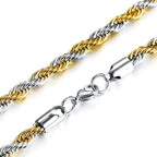 Twisted Wave Rope Chain Necklace — Gold