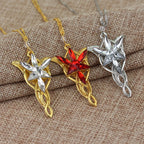 Gold Silver Color The Arwen Evenstar Pendant Necklace Red White Crystal stones Necklace Charm Jewelery Gifts For Women Cosplay