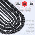 Men's Necklace Stainless Steel Cuban Link Chain Black Gold Color Necklaces For Men 18-36" Hip Hop Jewelry KNM09