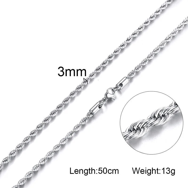 Twisted Wave Rope Chain Necklace — Gold