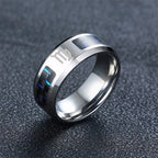 Twelve Constellations Rings for Men Women 8mm Stainless Steel Anel Male Classic Carbon Fiber 12 Horoscope Ring