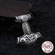 Silver-Tone Viking Goat Thor Hammer Pendant Necklace