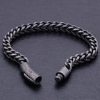 6MM Thick Link Chain Bracelet Men Cool Black Stainless Steel Friendship Men's Bracelets For Man Vintage On Hand Wrist
