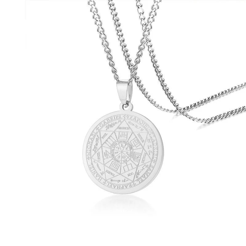 Seven Archangels Seal Talisman Angel Jewelry Magic Pendant Occult Necklace Gabriel Zadkiel Samael Raphael Stainless