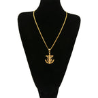 TBTK Punk Crucifix Jesus Cross Navy Rudder Anchor Pendant Necklace Classic Chain Men Stainless Steel Jewelry Wholesale