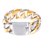Massive 12/23MM Wide Curb Link Chain Men's Bracelets & Bangles In 316L Stainless Steel Strap Hand Bands for Man Mannen