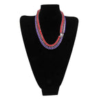 THE BLING KING  1 Row Tennis Chains Necklace For Men Iced Blue/Red/Black Colored Rhinestones Link Choker Hiphop Jewelry