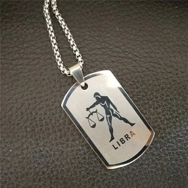 Scorpio 12 Constellations Necklace Birthday Gifts Gold Color Stainless Steel Amulet Pendant Zodiac Sign Jewelry Collier
