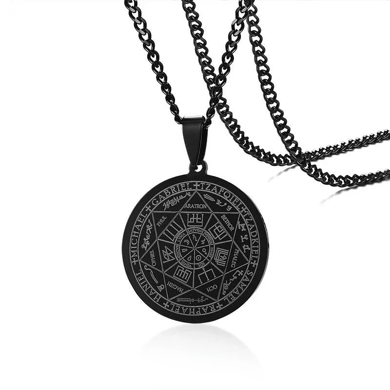 Seven Archangels Seal Talisman Angel Jewelry Magic Pendant Occult Necklace Gabriel Zadkiel Samael Raphael Stainless