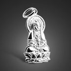 Chinese style Silver necklace Male/Female Suitable Jewelry God Buddha Pendant Classic Design Collarbone Neck Chain