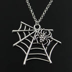 New Fashion Spider Cobweb Pendants Round Cross Chain Short Long Mens Womens Silver Color Necklace Jewelry Gift