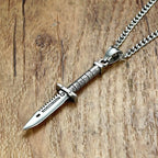 Supernatural Sword Dagger Knife Necklace Pendant for Men Stainless Steel Male Bike Jewelry
