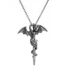 Dragon Cross Pendant Necklace — Vintage