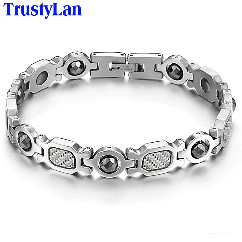 Healthy Power Increase Magnetic Therapy Men's Bracelet for Man 316l Stainless Steel Armband Male Bracelets Jewelry Gifts