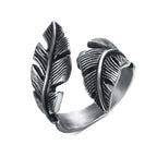 Angel Feather Wrap Ring — Stainless Steel