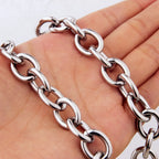 Silver O Link Chain Necklace 8-15mm — SS