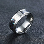 Twelve Constellations Rings for Men Women 8mm Stainless Steel Anel Male Classic Carbon Fiber 12 Horoscope Ring