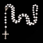 8mm fashion rosary ladies necklace high quality diy Jesus Christian cross necklace and pendant long chain jewelry