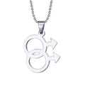2024 Fashion LGBT Gay Pride Rainbow Girl Boy Symbol Necklaces Pendant Stainless Steel Necklace Men Jewelry