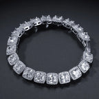 Iced Out Geometric Square CZ Tennis Chain Bracelet 10mm