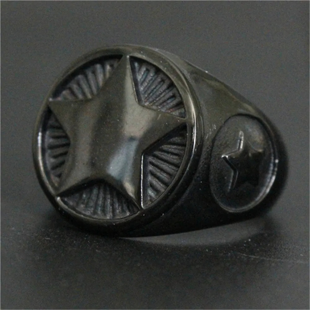 Four Color Star Party Band Ring — Stainless Steel