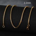 50cm New Fashion Stainless Steel Chain 1.2-3mm Silver Color Rose Gold Necklace Jewelry Vacuum Plating Accessories Chokers Collar