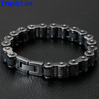 Retro Stainless Steel Motorcycle Chain Bracelet Men 13MM Width Rock And Roll Men's Bracelets On Hand Male Jewelry