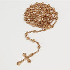 4mm Stainless Steel Necklace, Little Rosary Lady Jewelry Rosary Necklace Lady Jewelry Necklace Jesus Cross Necklace