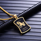 Scorpio 12 Constellations Necklace Birthday Gifts Gold Color Stainless Steel Amulet Pendant Zodiac Sign Jewelry Collier