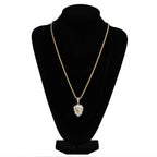 Iced Out Micro Pave Lion Head Pendant — Gold