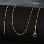 50cm New Fashion Stainless Steel Chain 1.2-3mm Silver Color Rose Gold Necklace Jewelry Vacuum Plating Accessories Chokers Collar