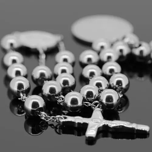 Hot Selling Men's Women's316L Stainless Steel 4/6/8mm Rosary Pendant Necklace Fashion Jewelry High Quality