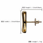 Men's Hip Hop Stud Earring Gold Color Copper Material Micro Pave Rhinestone Bling Ice Out Square Earring Men Rock