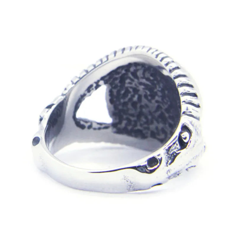 Pentagram Dome Ring for Men — 316L Stainless Steel