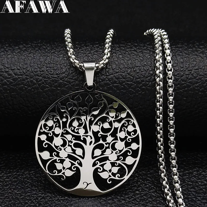 Tree of Life Pendant Necklace — Stainless Steel