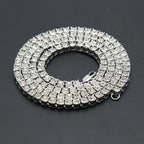Men's Hip Hop Bling Bling Iced Out Tennis Chains 1 Row Necklaces Luxury Brand Silver/Gold Color Men Chain Fashion Jewelry