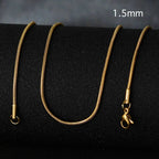 50cm New Fashion Stainless Steel Chain 1.2-3mm Silver Color Rose Gold Necklace Jewelry Vacuum Plating Accessories Chokers Collar