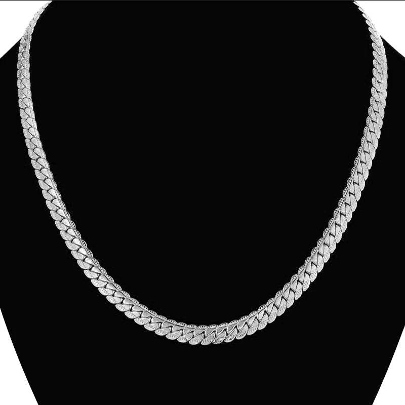 Men's Hip Hop Silver Color Male 316L Stainless Steel Snake Chain Necklace For Men, Wholesale 7MM Womens Chain Jewelry Collares
