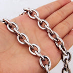 Silver O Link Chain Necklace 8-15mm — SS