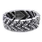 Gothic 25MM Width Skull Link Chain Men’s Bracelets for Man Punk Rock Skeleton Bracelet Male Stainless Steel Wrap