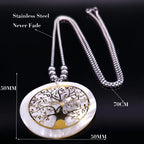 Tree of Life Gold Bead Necklace — Stainless Steel