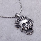 Punk Rocker Gothic Skeleton Skull Pendant Necklace For Man Cool 316L Stainless Steel Biker Jewelry On Neck Jewelry