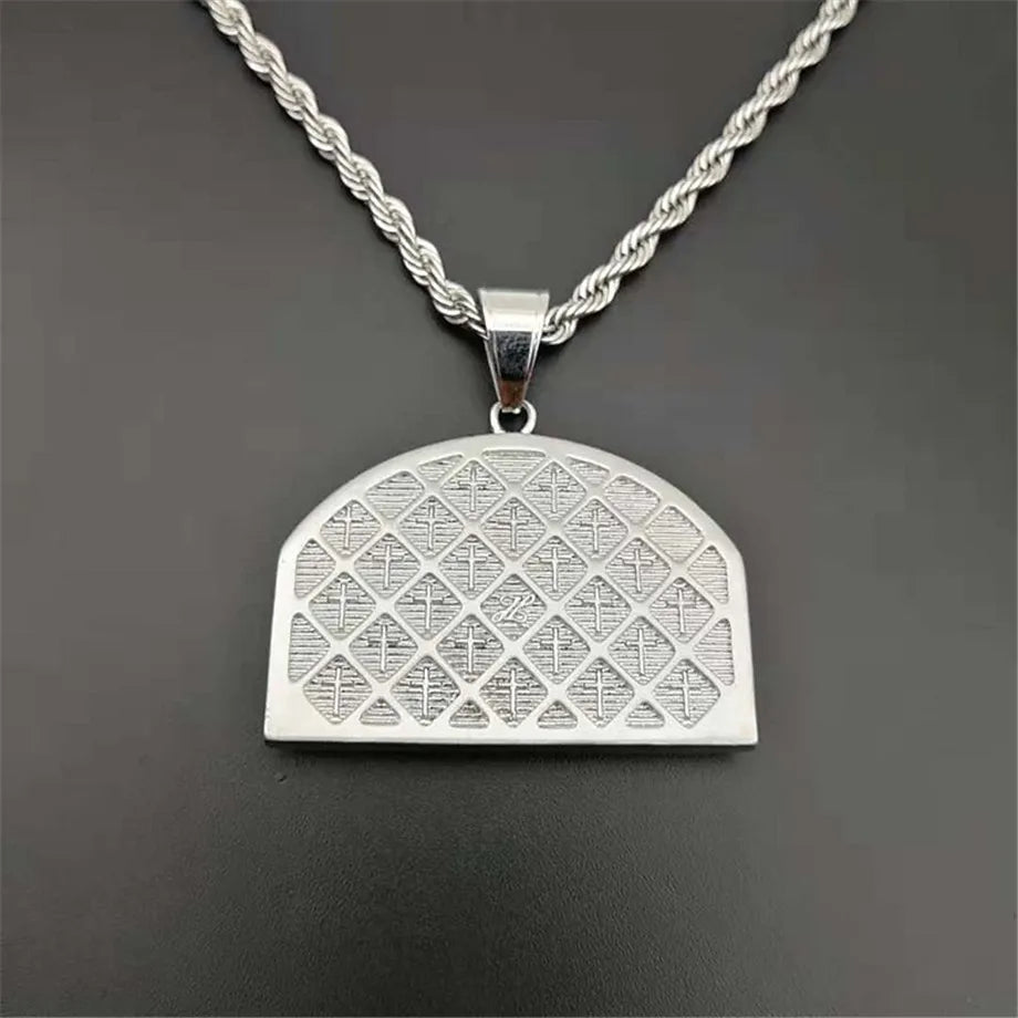 Religious The Last Supper Pendant Necklace For Men Stainless Steel Gold Color Iced Out Bling Cross Necklace Male Jewelry