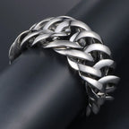 Massive Metal Bikers Jewelry 33MM Stainless Steel Curb Chain Bracelets For Man Men's Bracelets Bangles Gift For Husband
