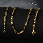 50cm New Fashion Stainless Steel Chain 1.2-3mm Silver Color Rose Gold Necklace Jewelry Vacuum Plating Accessories Chokers Collar