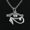 New Fashion Ancient Egypt Eye Of Horus Pendants Round Cross Chain Short Long Mens Womens Silver Color  Necklace Jewelry Gift