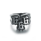 European And American Men's Punk Stainless Steel Digital 666 Ring Jewelry